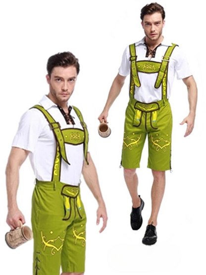 Herren Leder-Shorts Oktoberfest Atmungsaktives Leder Schwarz - Eveloria