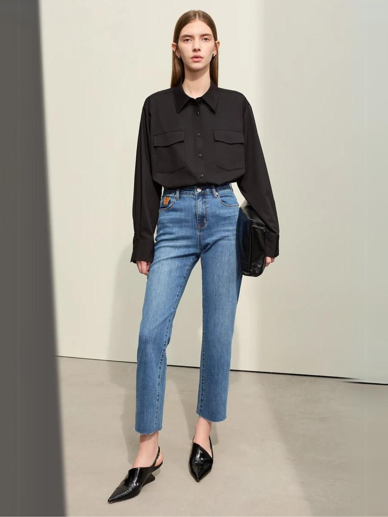 Damen High-Waist Bleistiftjeans Vintage-Style - Eveloria