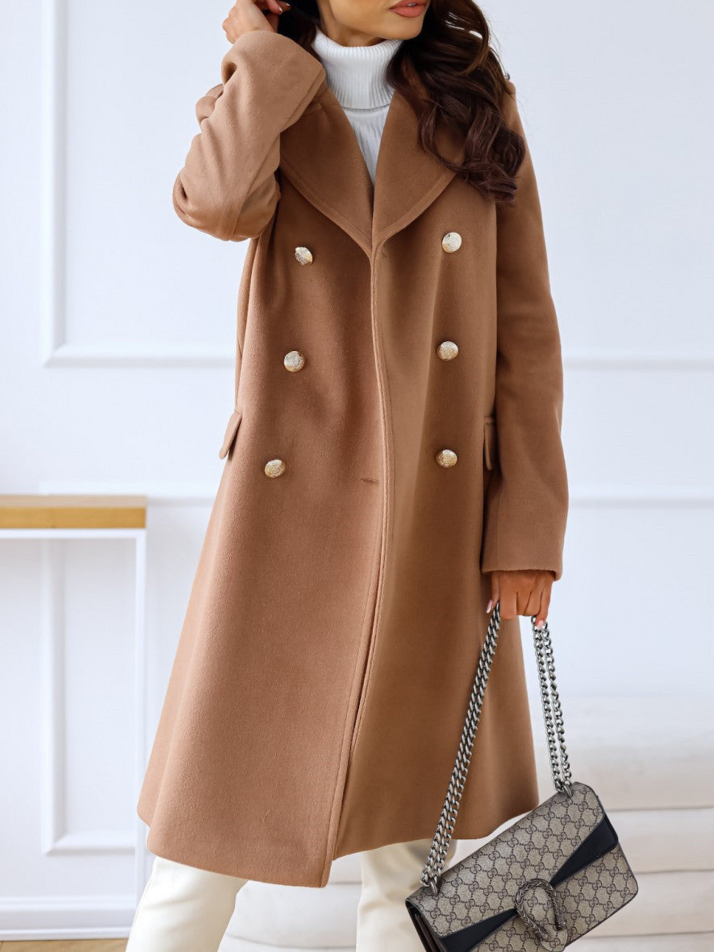Damen Doppelreiher-Mantel Winter