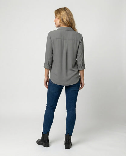Damen Bluse Langarm Elegantes Design