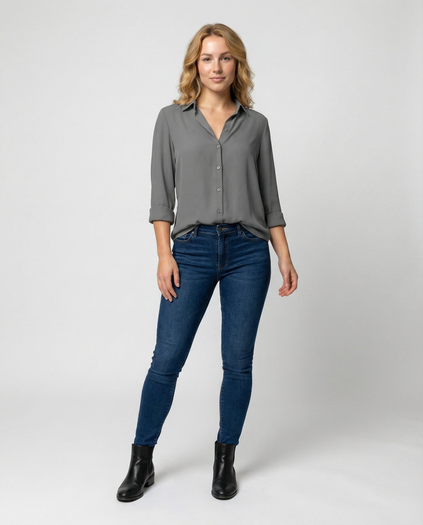 Damen Bluse Langarm Elegantes Design