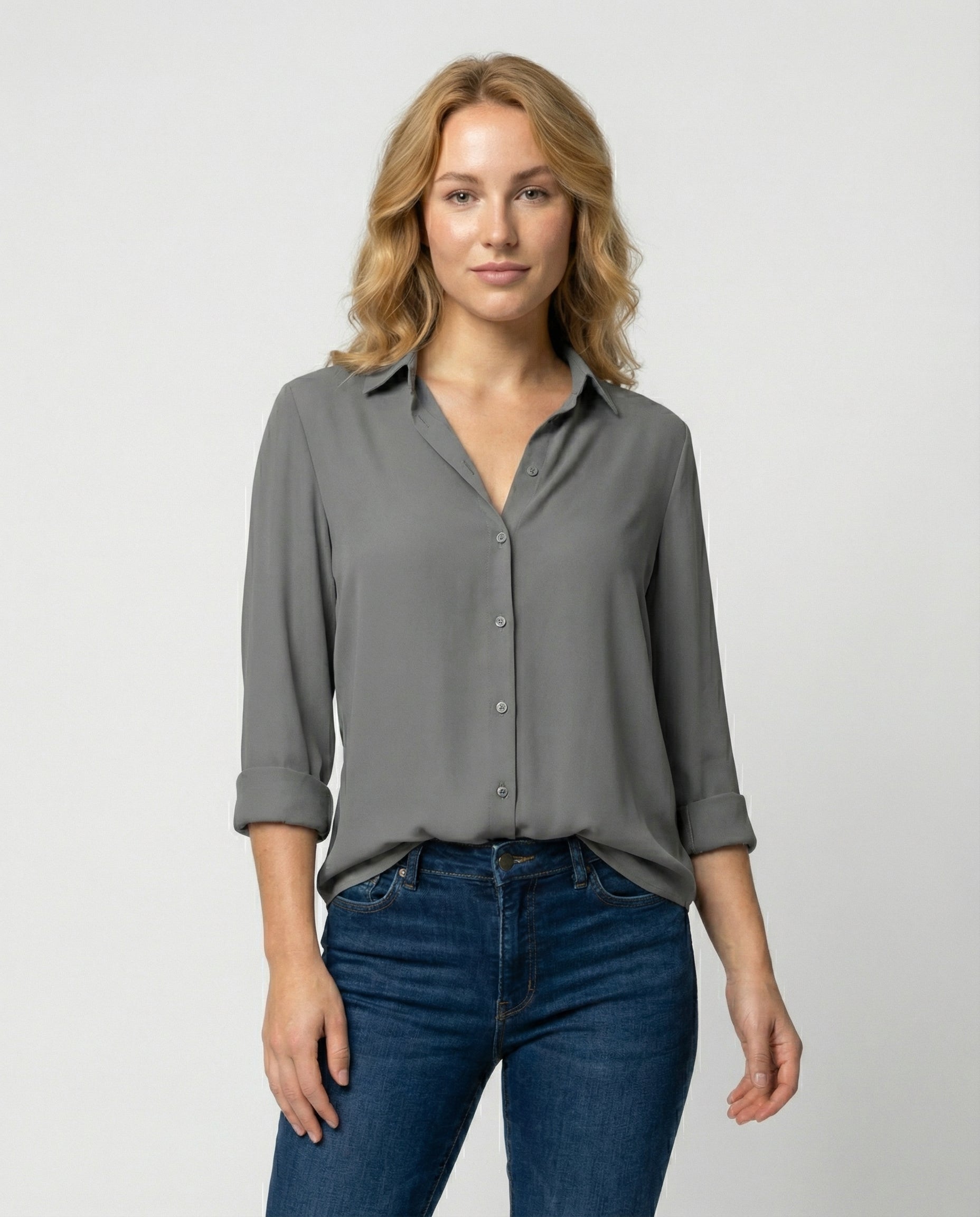 Damen Bluse Langarm Elegantes Design - Eveloria