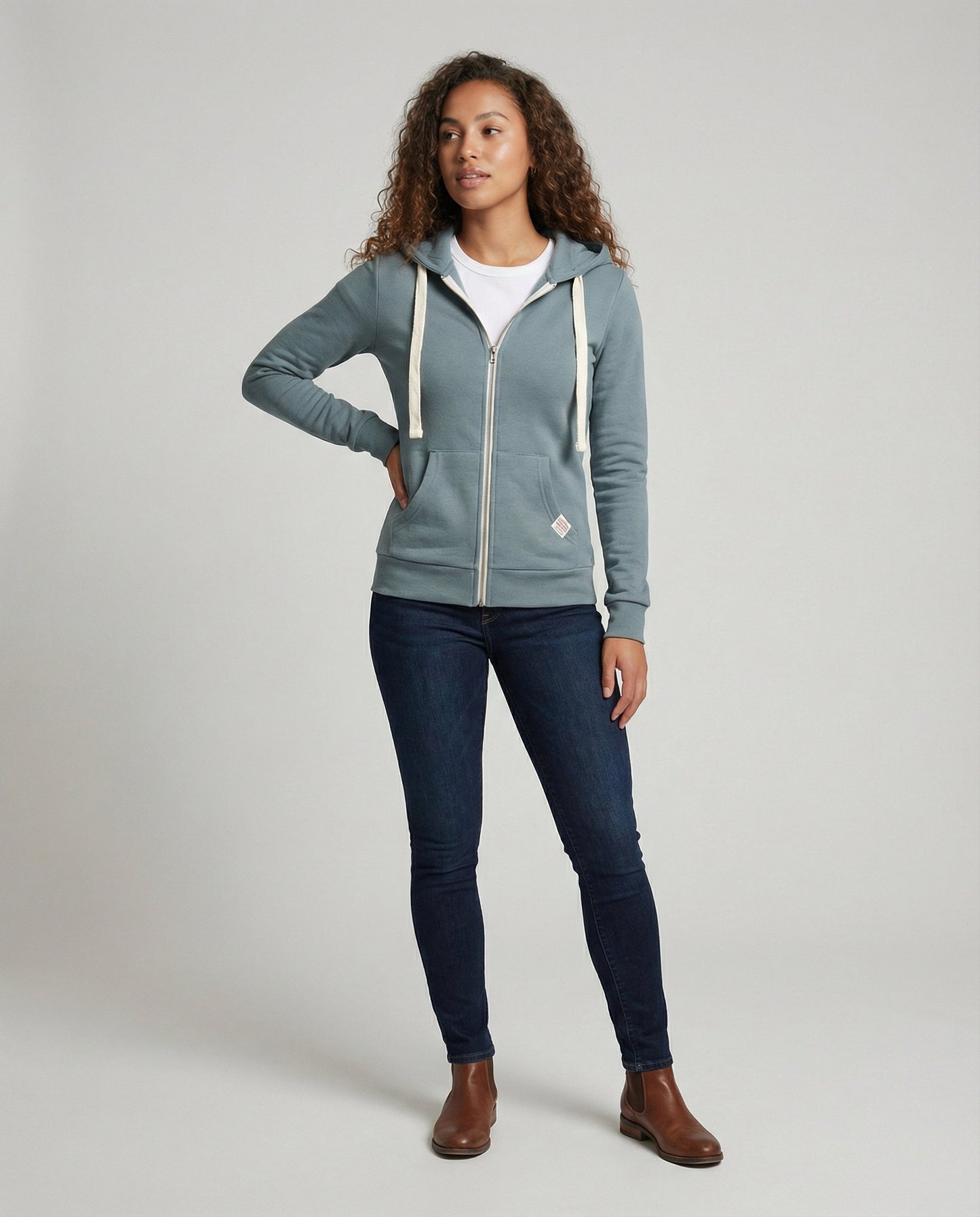 Damen Fleece-Hoodie Reißverschluss