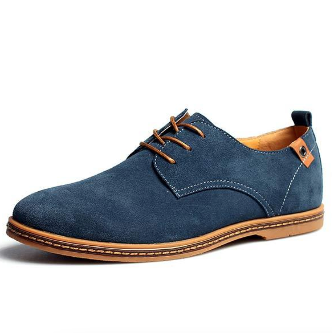 Herren Schnürschuhe aus Wildleder Flach Schwarz - Eveloria