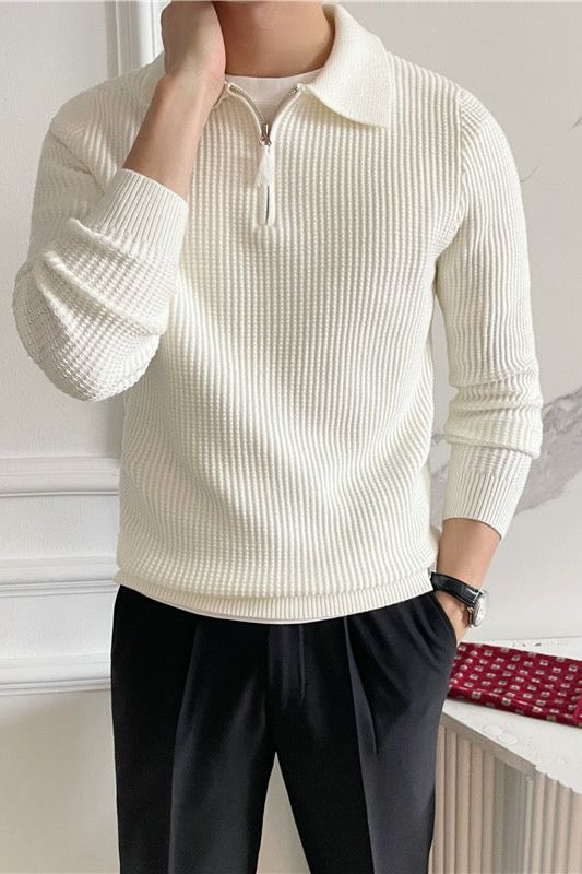 Eveloria Herren Poloshirt Elegantes Baumwolle Weiß