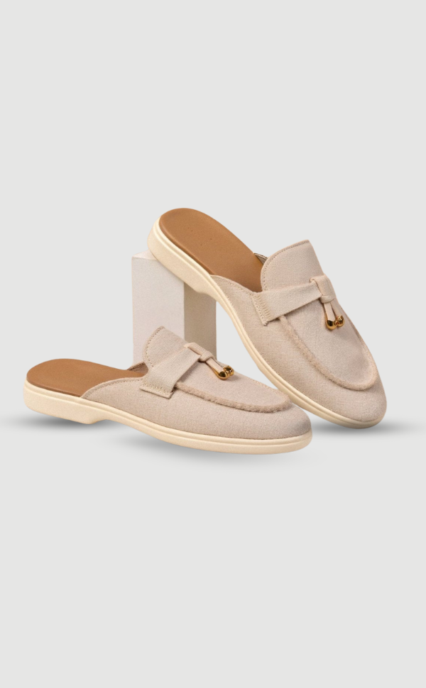 Elegante Damen Loafers Beige Gold Akzenten Komfortabel - Norvielle