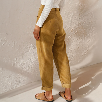Hohe Damen-Hose Locker Fallend Komfortabel