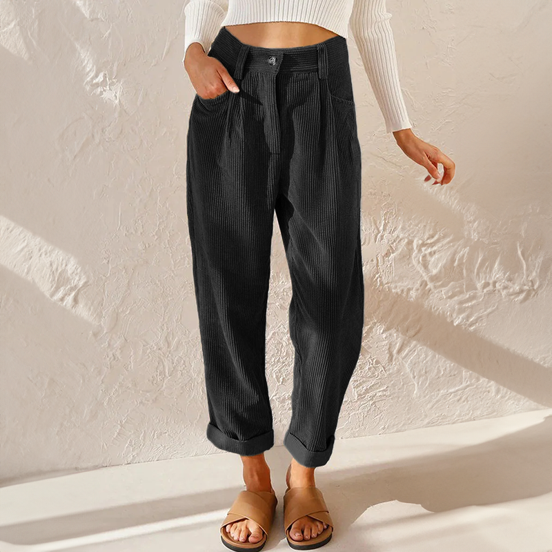 Hohe Damen-Hose Locker Fallend Komfortabel