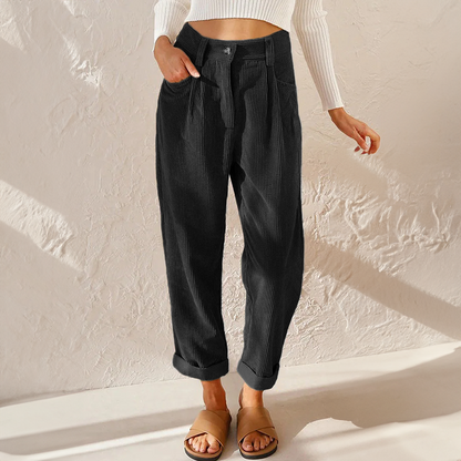 Damen Sommerhose Hohe Taille Weites Bein