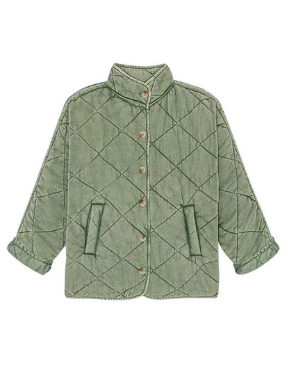 Damen Leichte Steppjacke Mit Knöpfen Solide Farbe