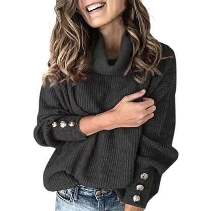 Damen Oversize-Pullover Rollkragen