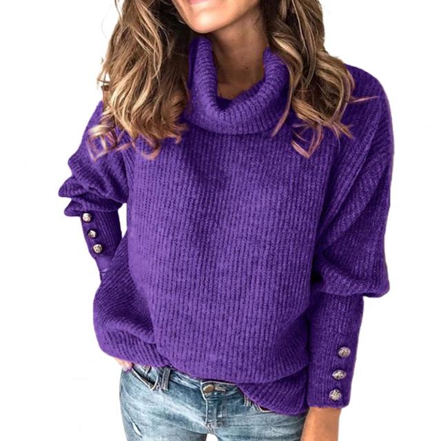 Damen Oversize-Pullover Rollkragen