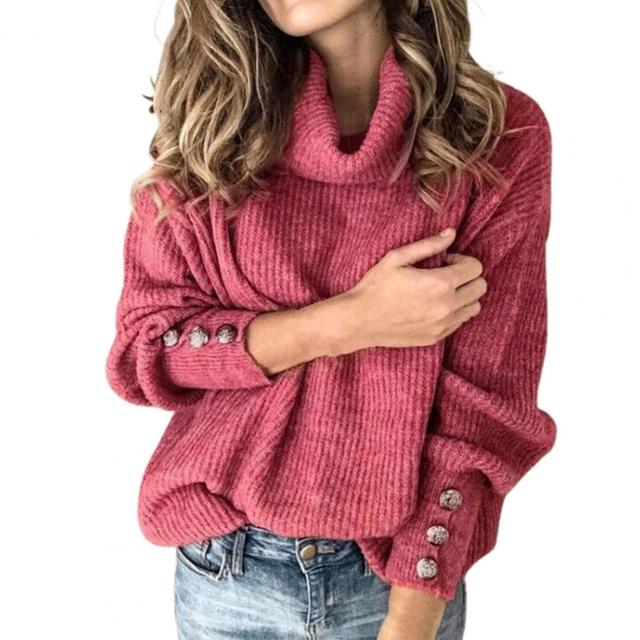 Damen Oversize-Pullover Rollkragen
