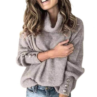 Damen Oversize-Pullover Rollkragen