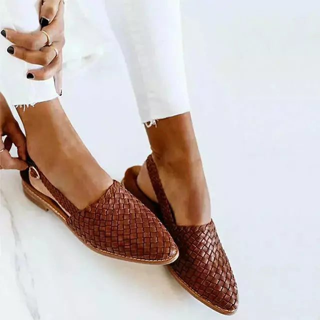 Eveloria Damen Flache Schuhe Geflochtene Spitze - Eveloria