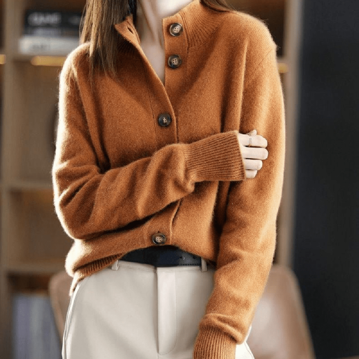 Damen Lässige Strickjacke Langärmlig - Eveloria