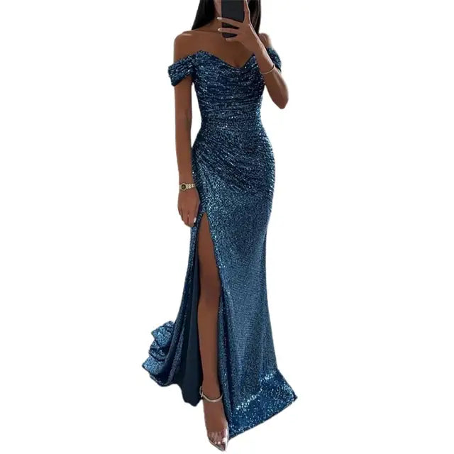 Eveloria Damen Abendkleid Off-Shoulder Elegant