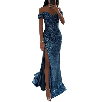 Eveloria Damen Abendkleid Off-Shoulder Elegant