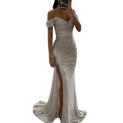 Eveloria Damen Abendkleid Off-Shoulder Elegant