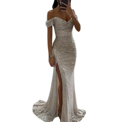 Eveloria Damen Abendkleid Off-Shoulder Elegant