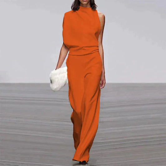 Damen Jumpsuit Ein-Schulter-Design Weites Bein - Eveloria