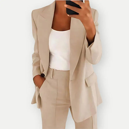 Damen Blazer Hosen Set Business Anzug