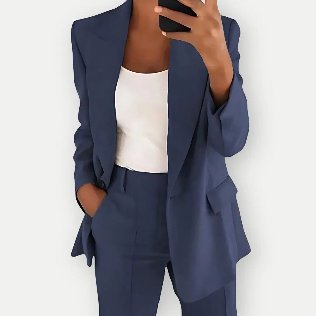 Damen Blazer Hosen Set Business Anzug