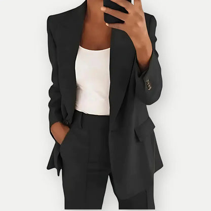 Damen Blazer Hosen Set Business Anzug