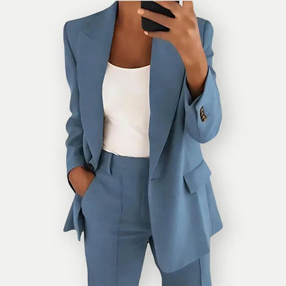 Damen Blazer Hosen Set Business Anzug