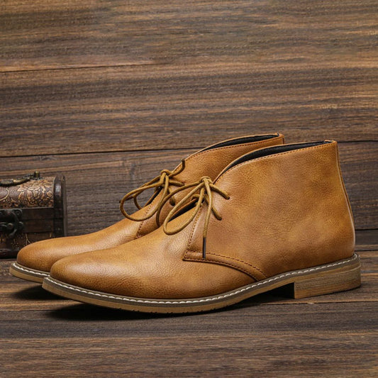 Herren Chukka Stiefel Leder Zeitloses Design Komfort Schwarz - Eveloria
