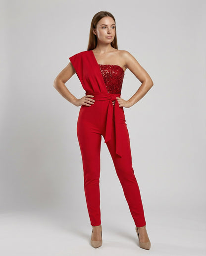 Damen Jumpsuit Pailletten Patchwork Eveloria - Eveloria