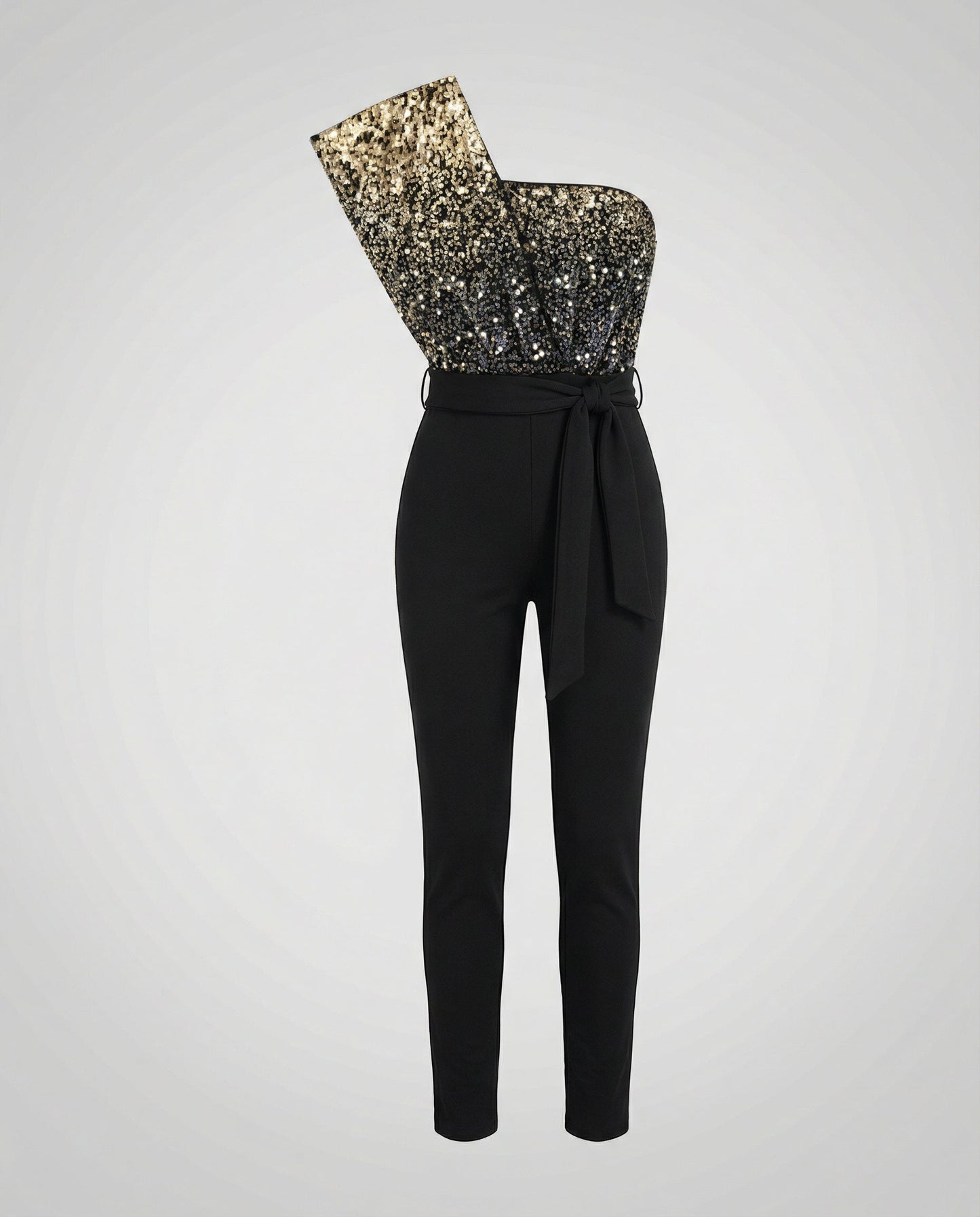 Damen Jumpsuit Pailletten Patchwork Eveloria