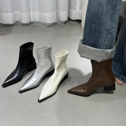 Damen Stiefeletten Spitzes Design