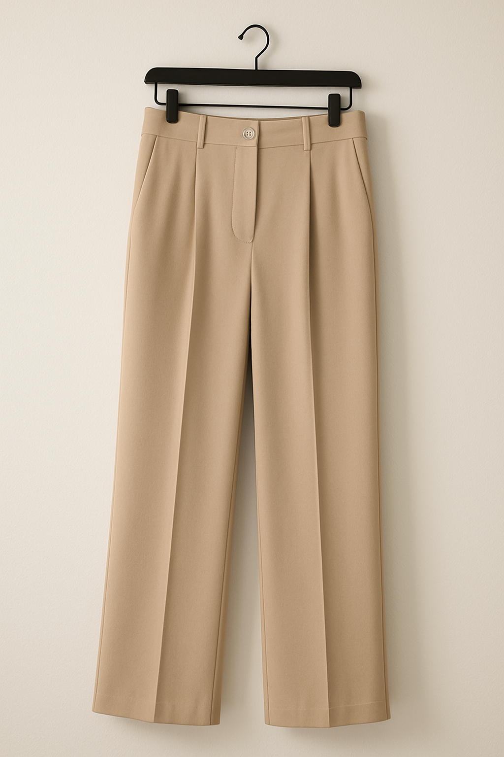 Damen Stoffhose Mit Bundfalten Weites Bein
