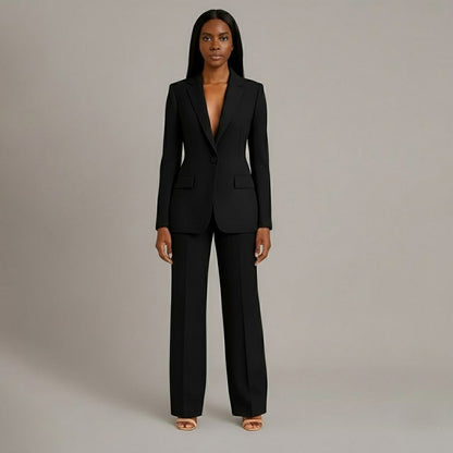 Damen Hosenanzug Taillierter Blazer Zeitlos