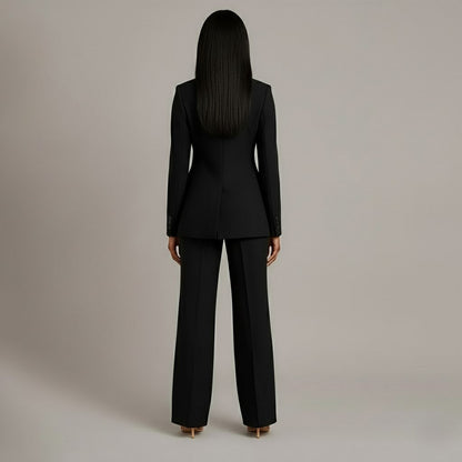Damen Hosenanzug Taillierter Blazer Zeitlos