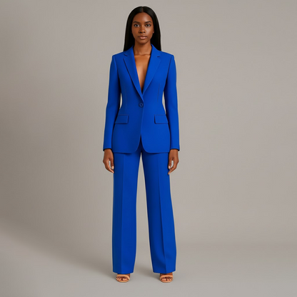 Damen Hosenanzug Taillierter Blazer Zeitlos