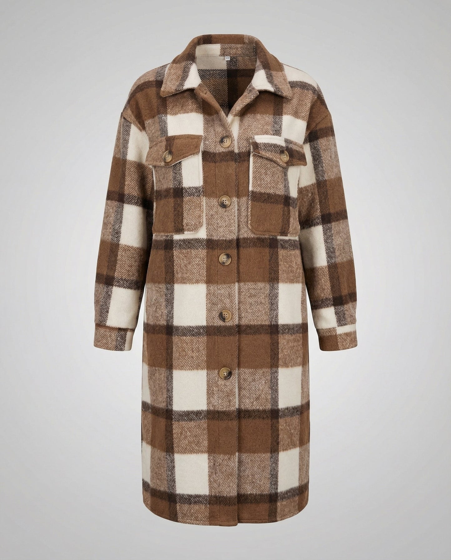 Damen Karierter Mantel Elegantes Herbst-Modell