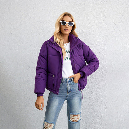 Damen Steppjacke Kurz Leicht Gefüttert
