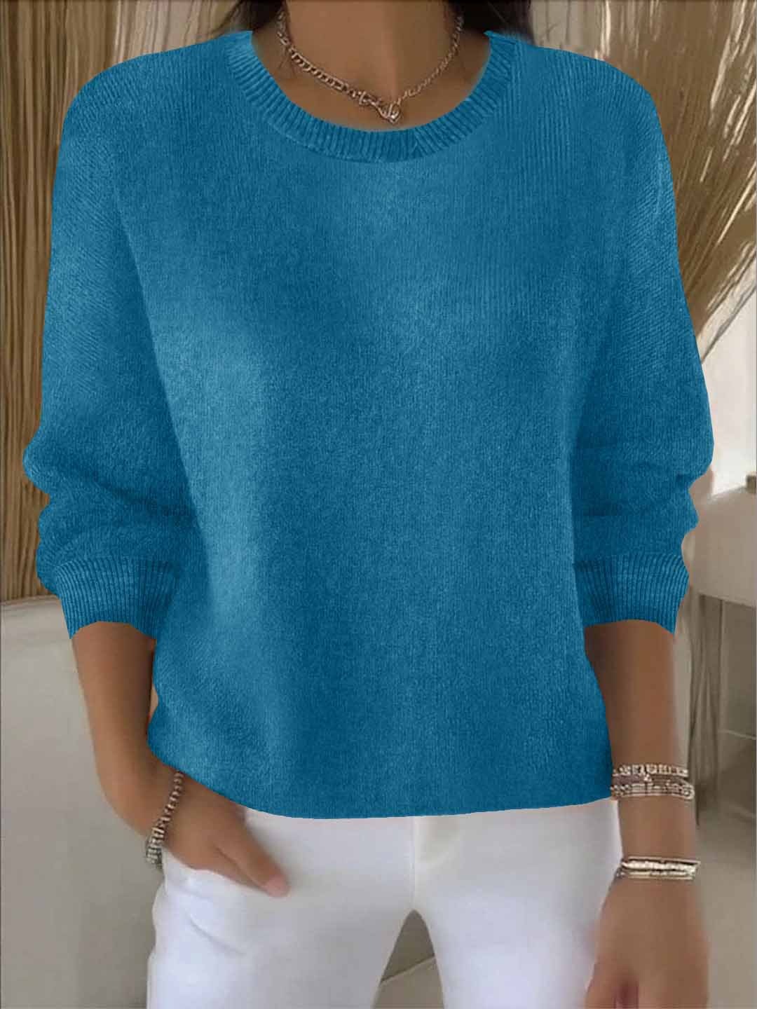Damen Strickpullover Winter Baumwolle Weich Beige
