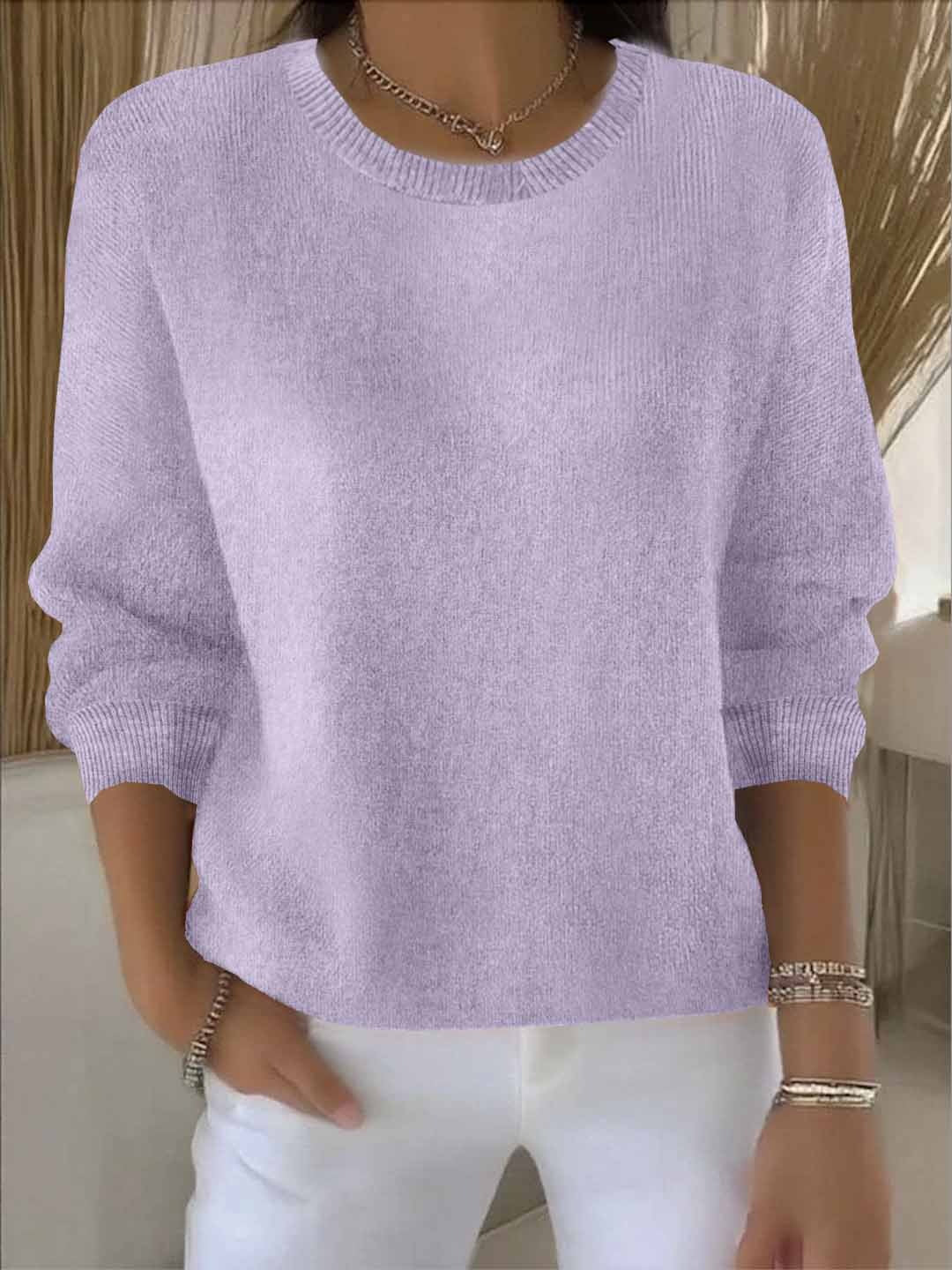 Damen Strickpullover Winter Baumwolle Weich Beige