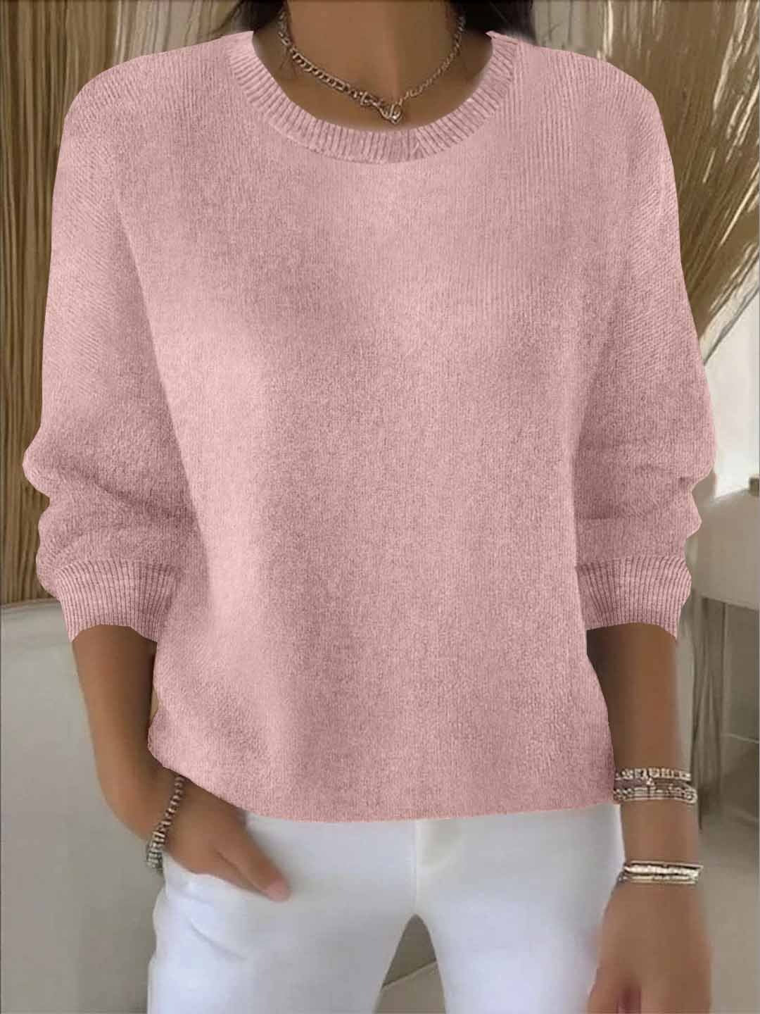 Damen Strickpullover Winter Baumwolle Weich Beige