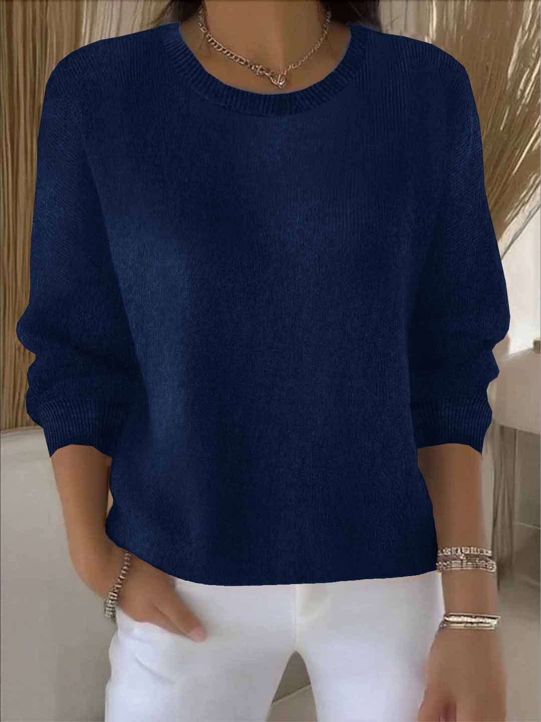 Damen Strickpullover Winter Baumwolle Weich Beige