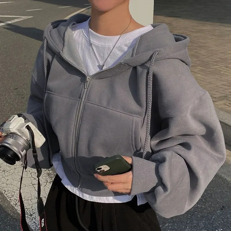 Eveloria Damen Übergröße Hoodie mit Reißverschluss