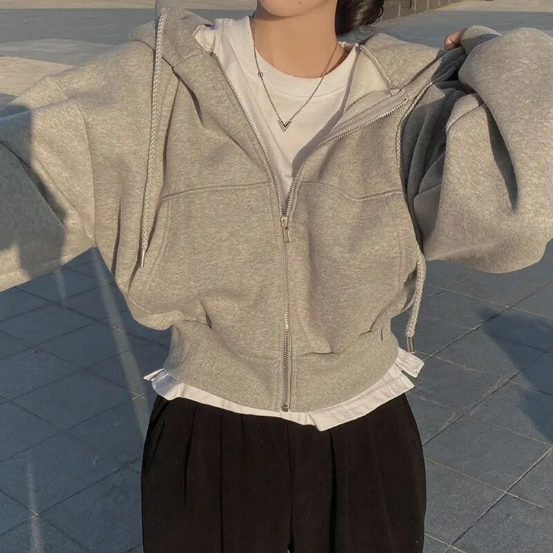 Eveloria Damen Übergröße Hoodie mit Reißverschluss