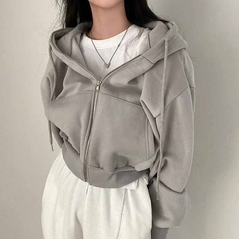 Eveloria Damen Übergröße Hoodie mit Reißverschluss