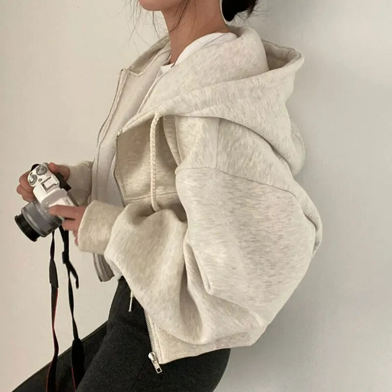 Eveloria Damen Übergröße Hoodie mit Reißverschluss