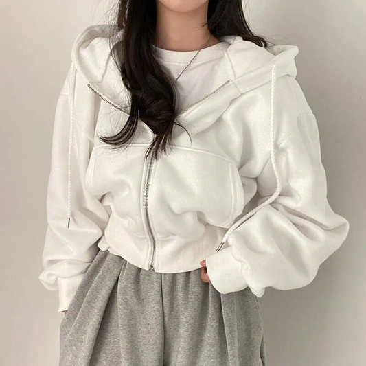 Eveloria Damen Übergröße Hoodie mit Reißverschluss - Eveloria