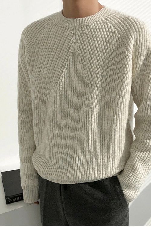 Eveloria Herren Pullover Gerippt Elegantes Design