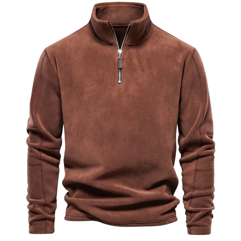 Herren Klassisches Sweatshirt Viertelreißverschluss Schwarz - Eveloria